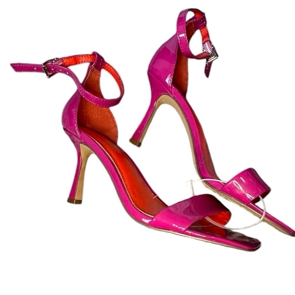 NEW Vince Camuto Enella Barbie Pink Patent Heels | Strappy Sandal | Size 5.5 - Picture 3 of 8